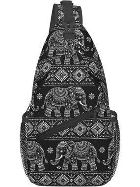 Unisex Elephant Board Skeletons Sling Backpack Chest Hiking Travel Crossbody Bag